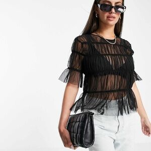 Y.A.S Rushed Detail Sheer Top